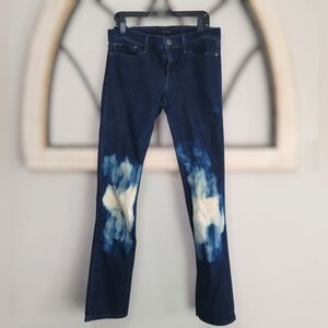 Joe's Jeans Provocateur Low Rise Upcycled Bleach Wash Dark Denim Womens Sz 26